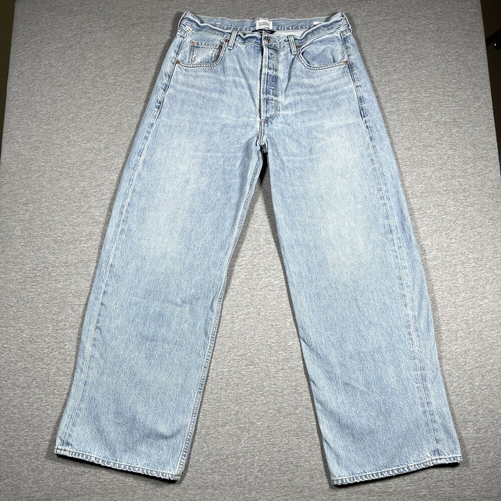 Citizens Of Humanity Jeans Womens 31 Blue Denim Light Wash Wide Leg Baggy Skater